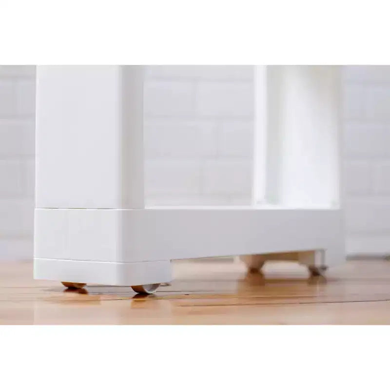 Chariot de rangement fin à 3 niveaux avec roulettes – Gain de place, sans outils, blanc
