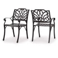 Alfresco Set of 2 Cast Aluminum Dining Chairs: Sturdy, Weather-Resistant - Christopher Knight Home