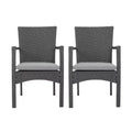Corsica Set of 2 Wicker Dining Chair with Cushions: Weather-Resistant & UV-Protected - Christopher Knight Home