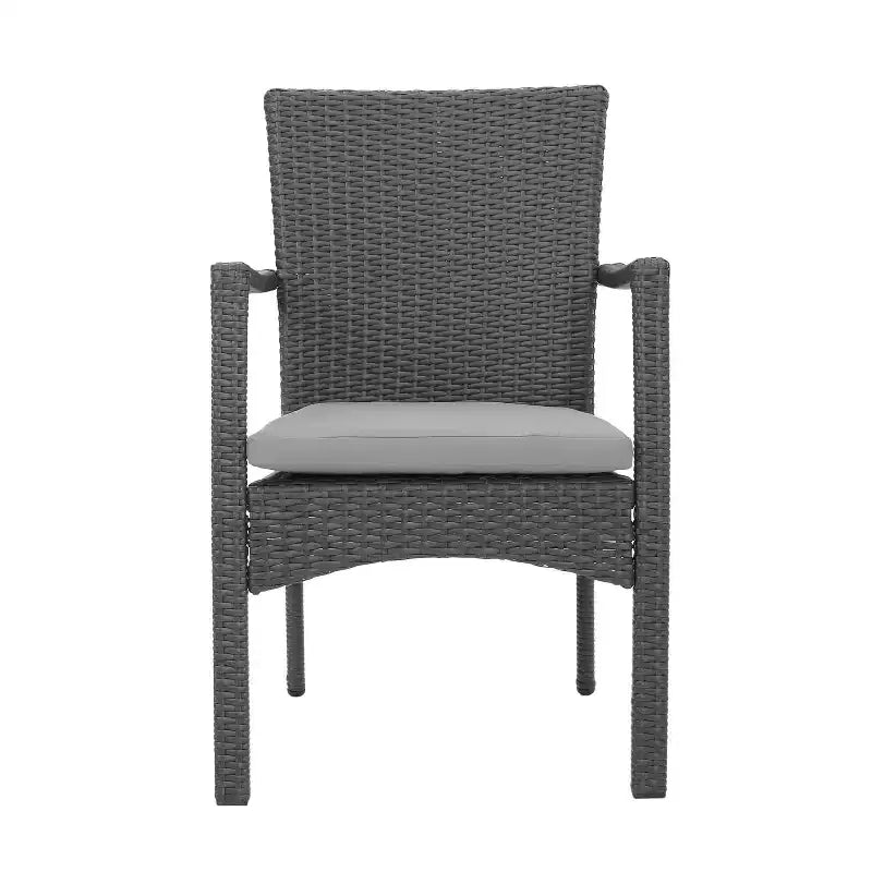 Lot de 2 chaises de salle à manger en osier avec coussins Corsica : Résistantes aux intempéries et protégées contre les UV - Christopher Knight Home
