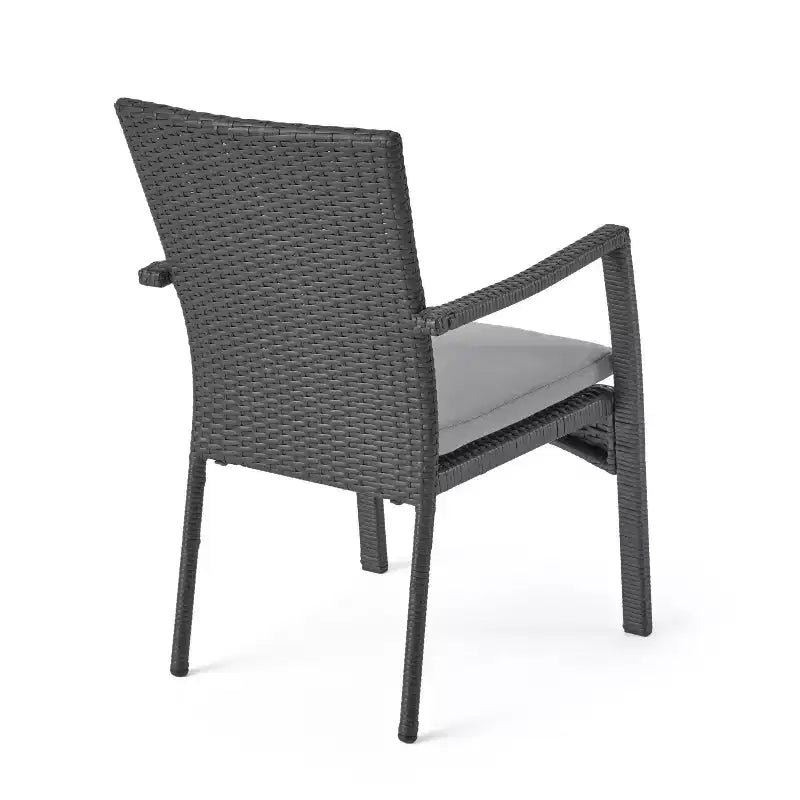 Lot de 2 chaises de salle à manger en osier avec coussins Corsica : Résistantes aux intempéries et protégées contre les UV - Christopher Knight Home