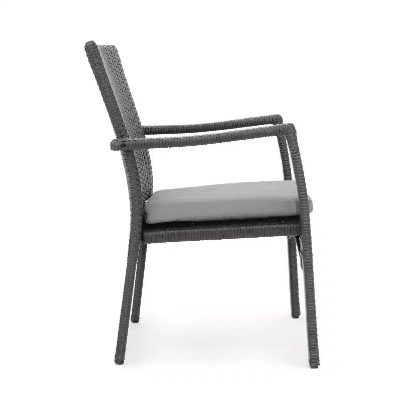 Lot de 2 chaises de salle à manger en osier avec coussins Corsica : Résistantes aux intempéries et protégées contre les UV - Christopher Knight Home
