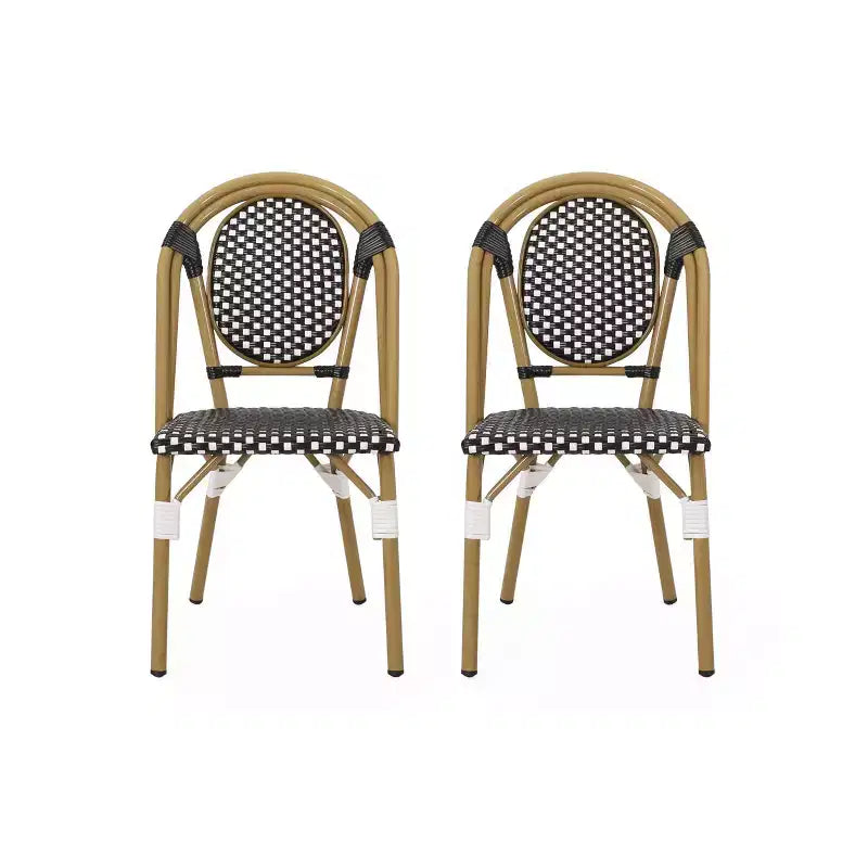 Christopher Knight Home Remi 2pk Outdoor French Cafe Chairs: UV & Water-Resistant, Aluminum Frame