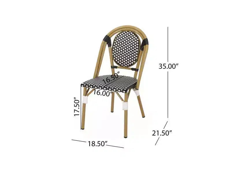 Christopher Knight Home Lot de 2 chaises de café d'extérieur françaises Remi : Résistantes aux UV et à l'eau, cadre en aluminium