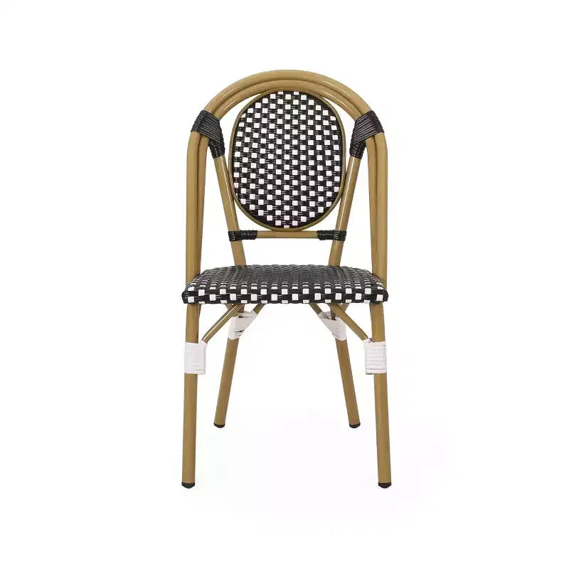 Christopher Knight Home Lot de 2 chaises de café d'extérieur françaises Remi : Résistantes aux UV et à l'eau, cadre en aluminium