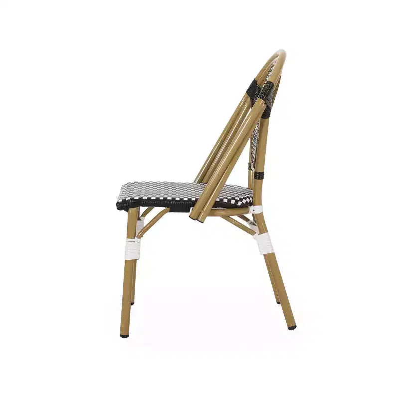 Christopher Knight Home Lot de 2 chaises de café d'extérieur françaises Remi : Résistantes aux UV et à l'eau, cadre en aluminium