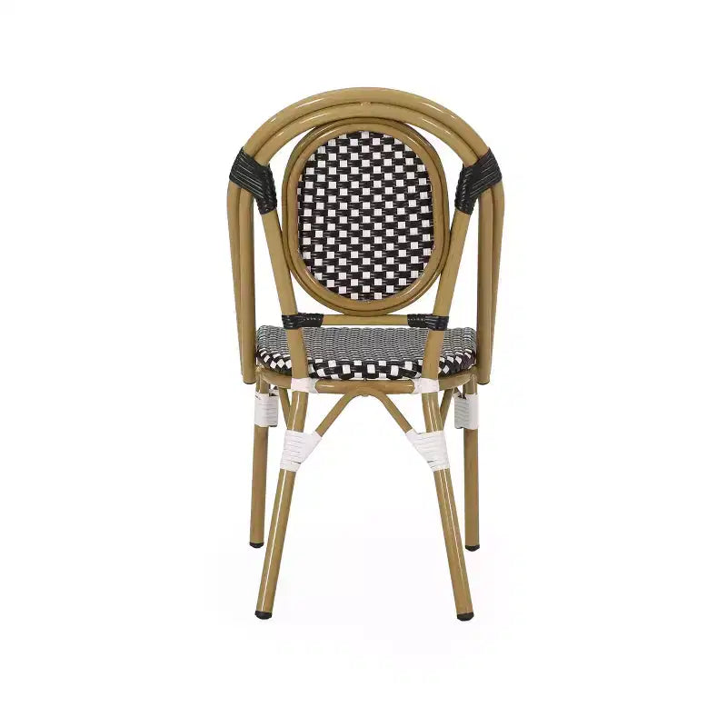 Christopher Knight Home Lot de 2 chaises de café d'extérieur françaises Remi : Résistantes aux UV et à l'eau, cadre en aluminium