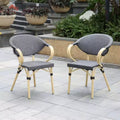 Ansa 2pk Outdoor Wicker Arm Chairs - Dark Gray - miBasics: Aluminum Frame, Water-Resistant, 250lb Capacity