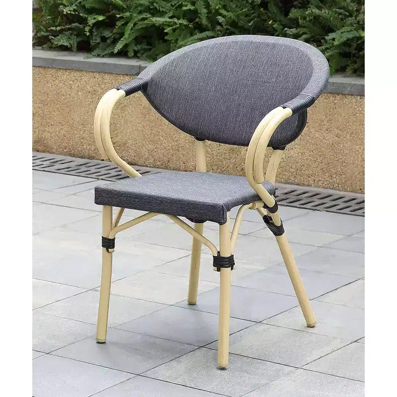 Fauteuils en osier d'extérieur Ansa (paquet de 2) - Gris foncé - miBasics : cadre en aluminium, résistant à l'eau, capacité de 113 kg
