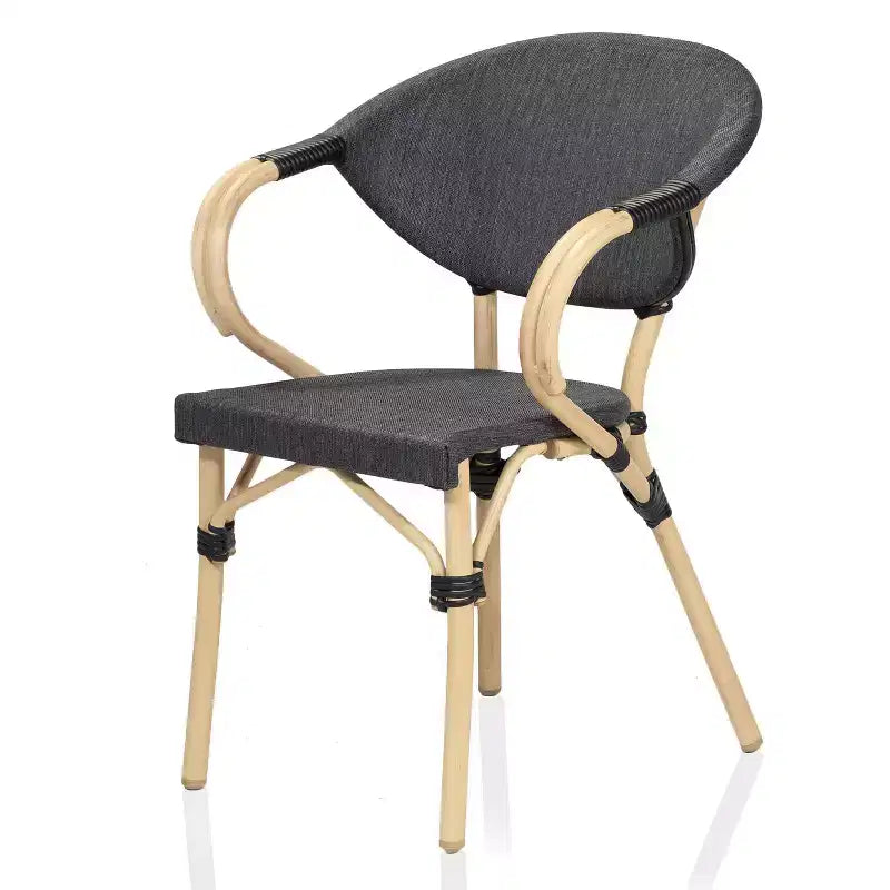 Fauteuils en osier d'extérieur Ansa (paquet de 2) - Gris foncé - miBasics : cadre en aluminium, résistant à l'eau, capacité de 113 kg