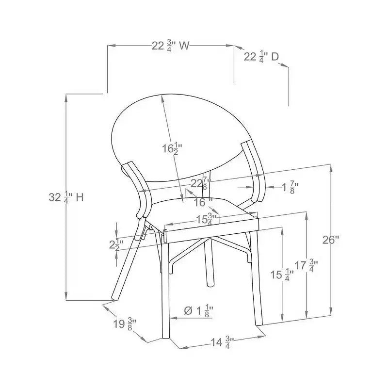 Fauteuils en osier d'extérieur Ansa (paquet de 2) - Gris foncé - miBasics : cadre en aluminium, résistant à l'eau, capacité de 113 kg