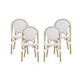 Christopher Knight Home Elize 4pk Outdoor French Cafe Chairs - Gray/White/Bamboo