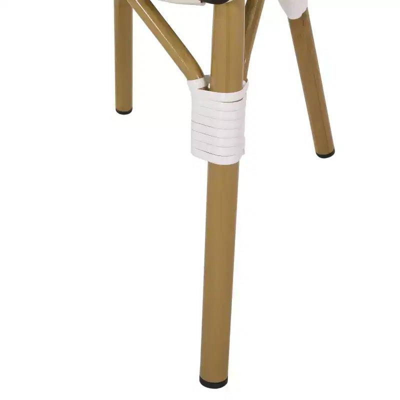 Christopher Knight Home Louna, Lot de 2 Chaises de Café Françaises d'Extérieur avec Finition Bambou - Noir/Blanc