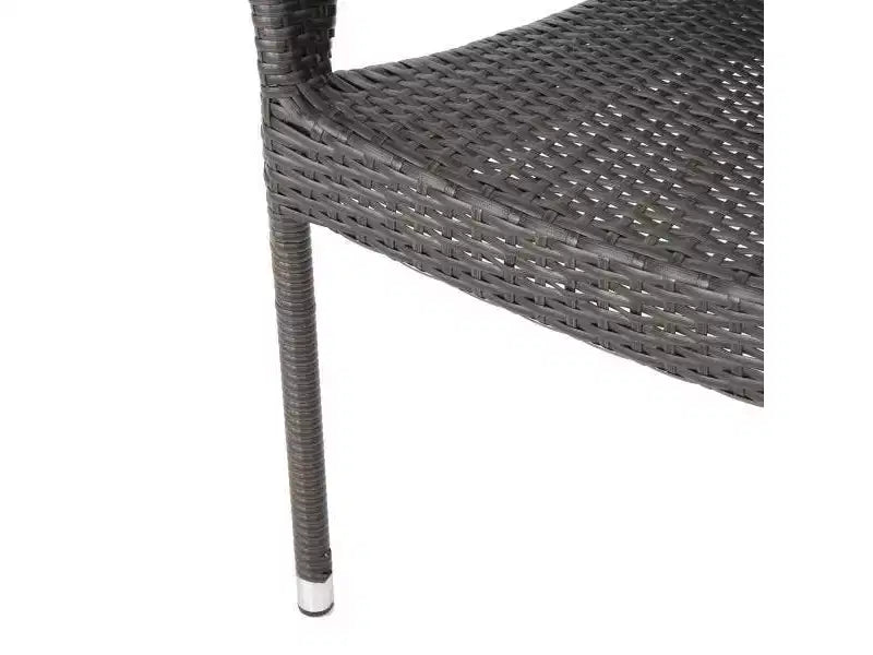 Lot de 4 chaises empilables en osier Mirage – Marron – Christopher Knight Home : Sièges de terrasse à structure en fer résistante aux intempéries