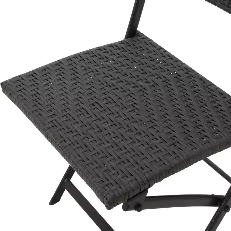 Lot de 2 chaises pliantes de patio en osier El Paso : Résistantes aux intempéries, protégées contre les UV - Christopher Knight Home