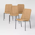 4pc Wicker Stack Armless Patio Dining Chairs Brown - Threshold™
