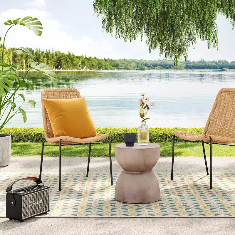 Lot de 4 chaises de salle à manger de terrasse en osier sans accoudoirs marron - Threshold™
