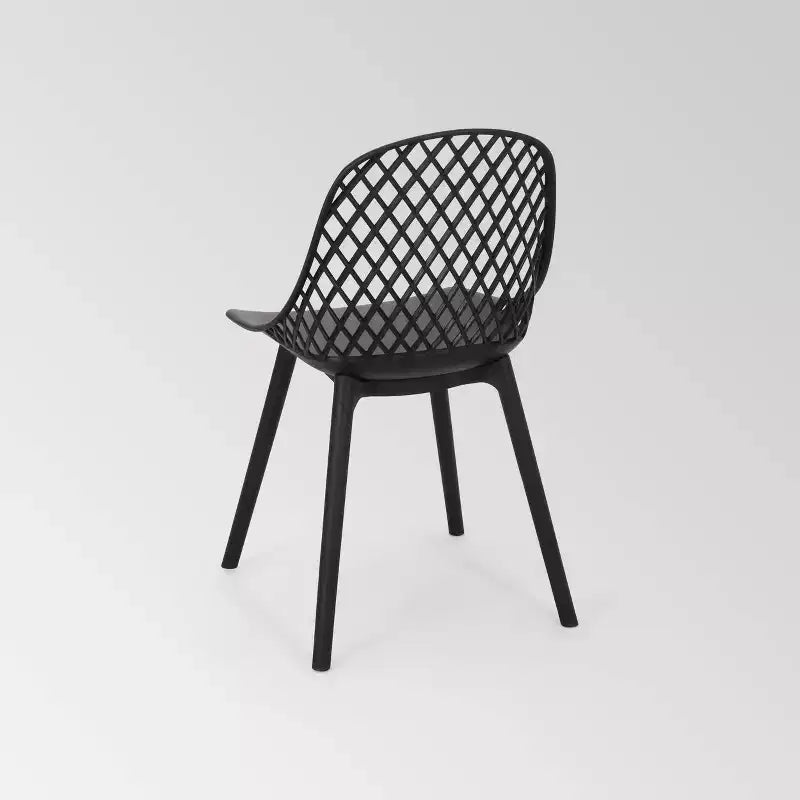 Chaises de salle à manger modernes en résine Lily, lot de 4 - Noir - Christopher Knight Home : Résistantes aux intempéries, cadre en polypropylène, sans accoudoirs