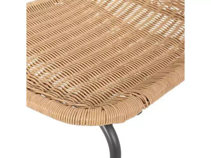 Spinnaker Lot de 2 chaises de salle à manger bohème en osier – Marron clair – Christopher Knight Home : Cadre en fer résistant aux intempéries
