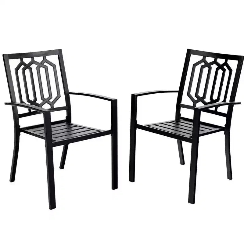 Lot de 4 chaises de bistrot empilables d'extérieur - Captiva Designs : Ensemble de mobilier de salle à manger en métal, résistant aux intempéries