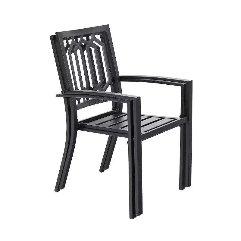 Lot de 4 chaises de bistrot empilables d'extérieur - Captiva Designs : Ensemble de mobilier de salle à manger en métal, résistant aux intempéries