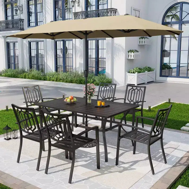 Lot de 4 chaises de bistrot empilables d'extérieur - Captiva Designs : Ensemble de mobilier de salle à manger en métal, résistant aux intempéries