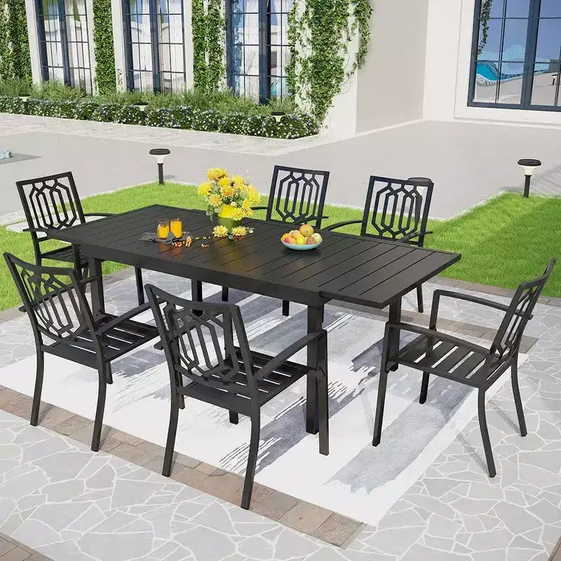 Lot de 4 chaises de bistrot empilables d'extérieur - Captiva Designs : Ensemble de mobilier de salle à manger en métal, résistant aux intempéries