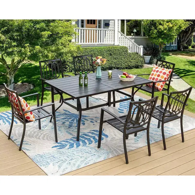 Lot de 4 chaises de bistrot empilables d'extérieur - Captiva Designs : Ensemble de mobilier de salle à manger en métal, résistant aux intempéries