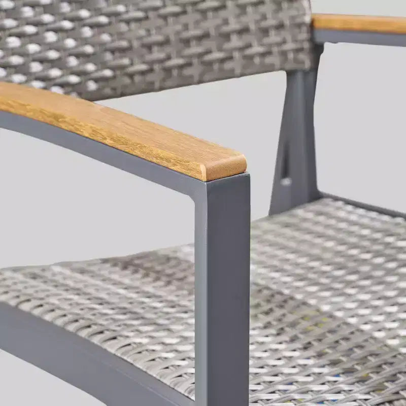 Chaises de salle à manger Luton 2 places en osier et aluminium pour patio – Gris – Christopher Knight Home