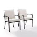 Kaplan 2pk Outdoor Dining Chair Oatmeal/Oil Rubbed Bronze - Crosley