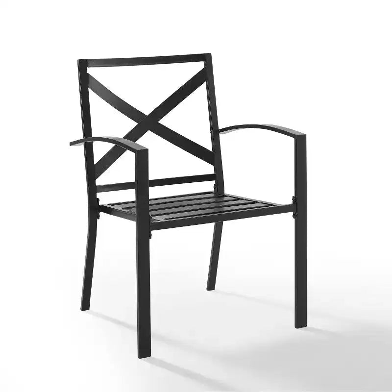 Chaise de salle à manger d'extérieur Kaplan 2 places avoine/bronze huilé - Crosley
