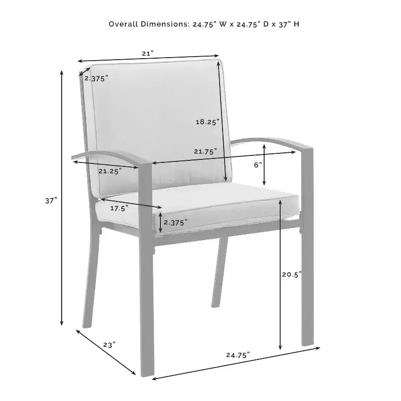 Chaise de salle à manger d'extérieur Kaplan 2 places avoine/bronze huilé - Crosley