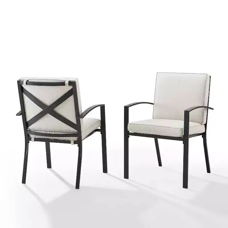 Chaise de salle à manger d'extérieur Kaplan 2 places avoine/bronze huilé - Crosley