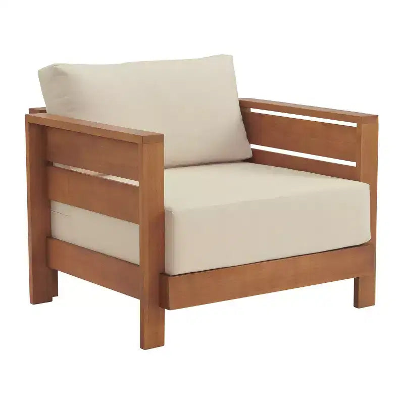 Chaise de jardin Barton Alaterre Furniture résistante aux intempéries avec coussins et housses zippées