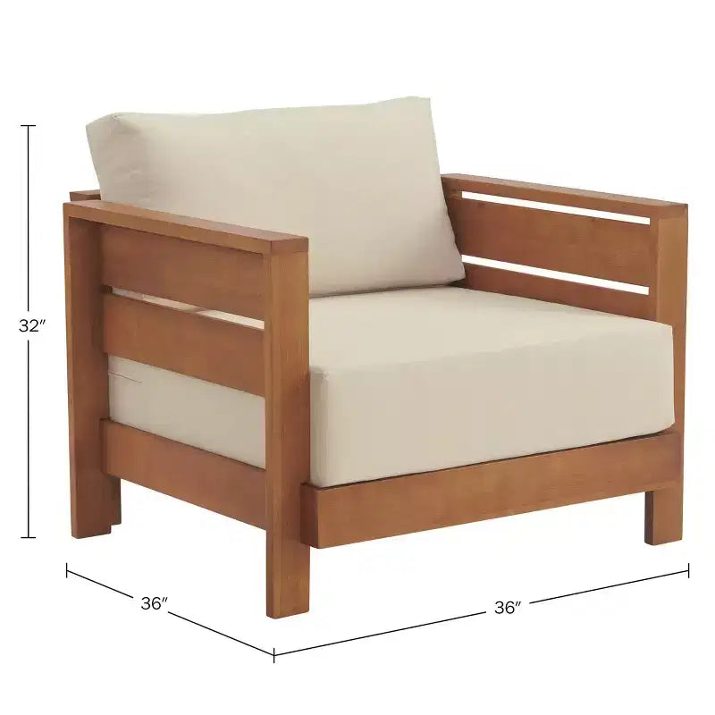Chaise de jardin Barton Alaterre Furniture résistante aux intempéries avec coussins et housses zippées