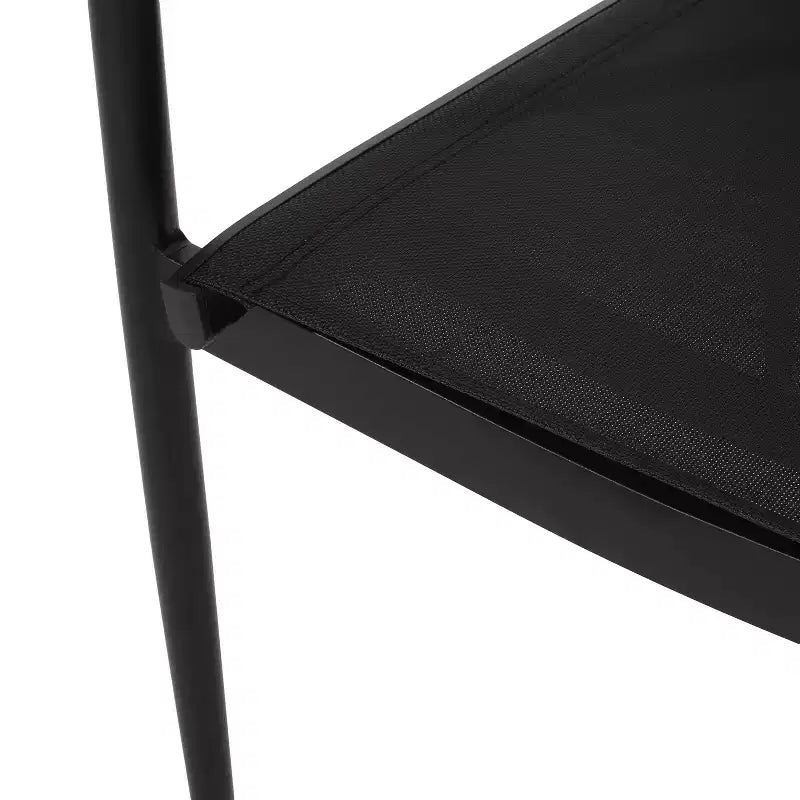 Christopher Knight Home Chaises de salle à manger d'extérieur Barrister en aluminium et maille, 4 pièces, noir/naturel