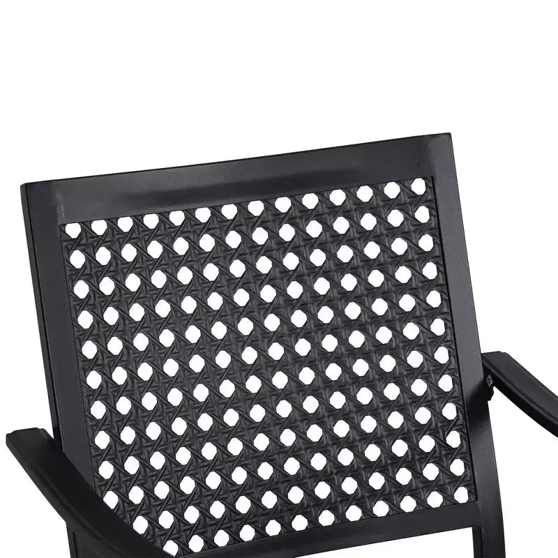 Lot de 2 chaises de salle à manger d'extérieur en métal - Captiva Designs : Acier thermolaqué, empilables, résistantes aux intempéries