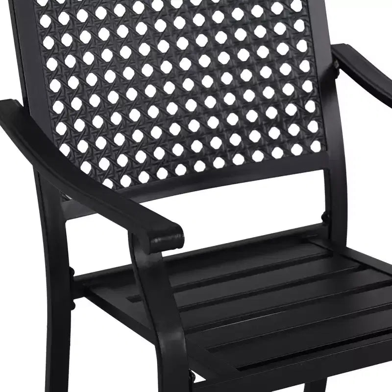 Lot de 2 chaises de salle à manger d'extérieur en métal - Captiva Designs : Acier thermolaqué, empilables, résistantes aux intempéries