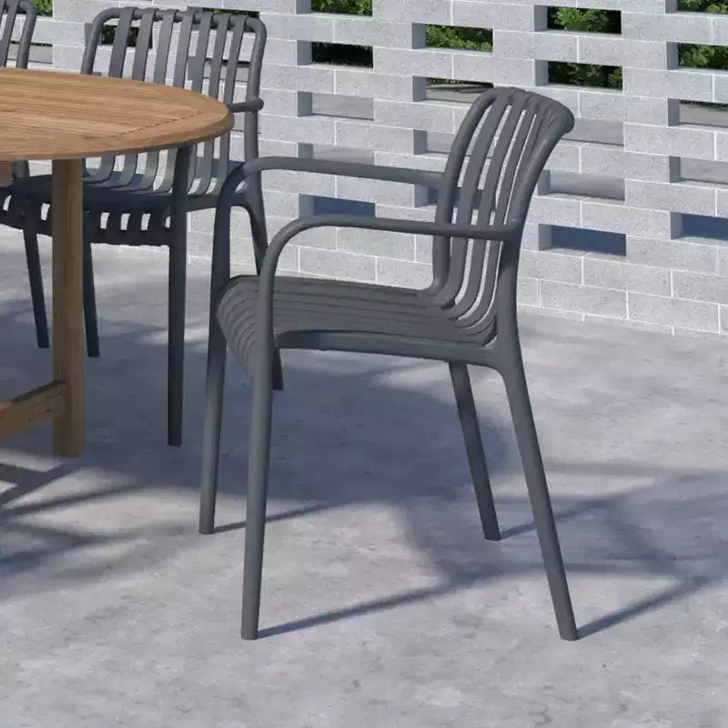 Ensemble de 4 chaises de salle à manger de patio Amazonia Barra, gris