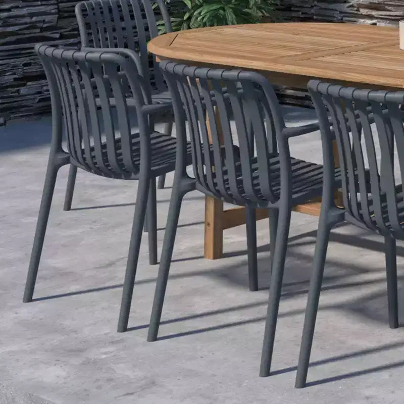 Ensemble de 4 chaises de salle à manger de patio Amazonia Barra, gris