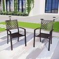 2pk Outdoor Steel Stackable Dining Chairs - Captiva Designs: Weather-Resistant Patio Furniture, No Cushion