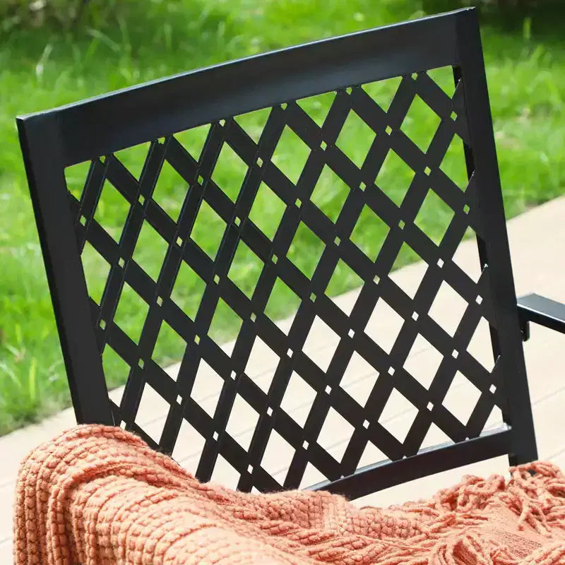 Lot de 2 chaises de salle à manger d'extérieur empilables en acier - Captiva Designs : Mobilier de terrasse résistant aux intempéries, sans coussin