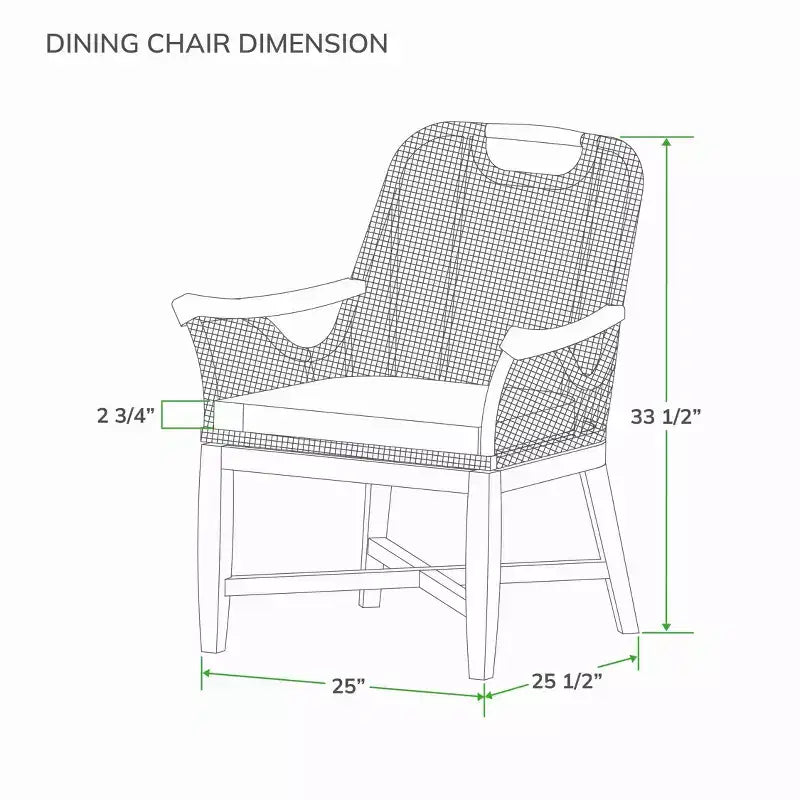 Ensemble de 2 chaises de salle à manger d'extérieur en teck Sonoma Lane Quinlan avec coussin à fermeture éclair