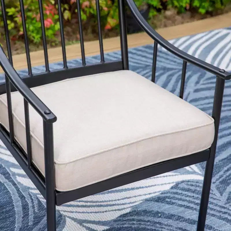 Lot de 2 chaises de jardin en acier avec coussins - Captiva Designs