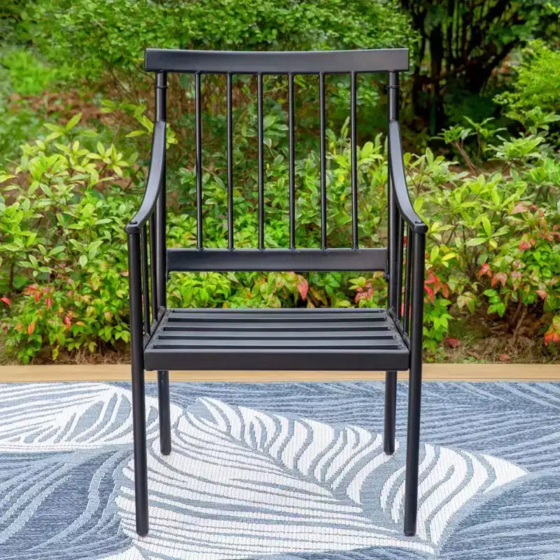 Lot de 2 chaises de jardin en acier avec coussins - Captiva Designs