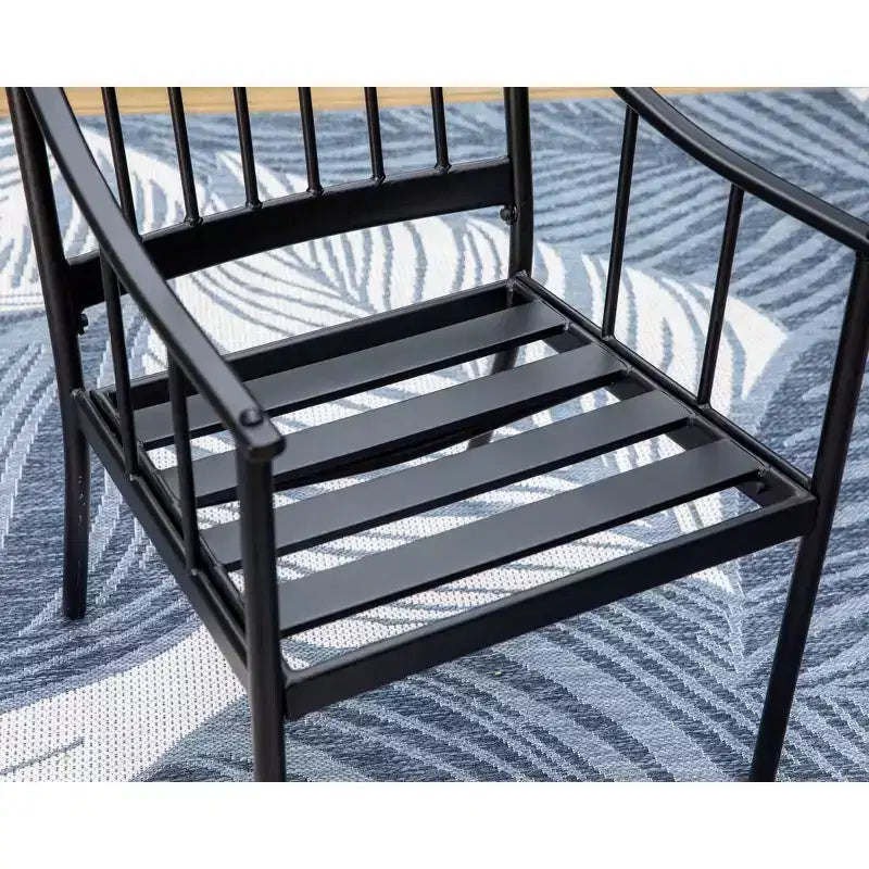 Lot de 2 chaises de jardin en acier avec coussins - Captiva Designs