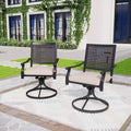 2pk Outdoor Swivel Dining Chairs with Metal Frame & Seat Cushion - Captiva Designs: Powder-Coated Steel, Weather-Resistant