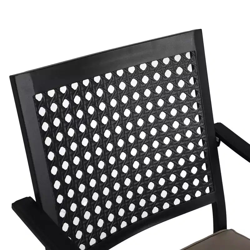 Lot de 2 chaises de salle à manger d'extérieur pivotantes avec cadre en métal et coussin d'assise – Captiva Designs : Acier thermolaqué, résistant aux intempéries