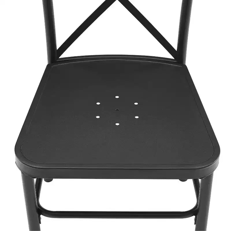 Chaise de salle à manger Astrid 2pk, intérieur/extérieur, en métal – Noir mat – Crosley : Structure en acier, résistante aux intempéries, sans accoudoirs