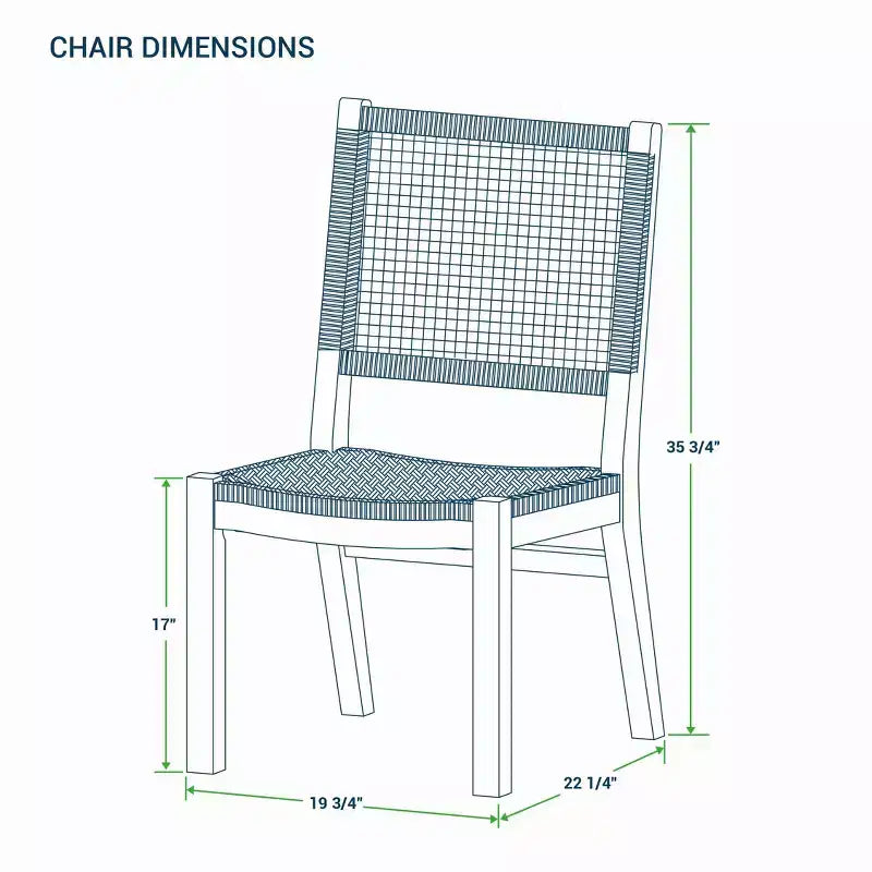 Sonoma Lane Sterling Chaises de salle à manger d'extérieur 2 pièces en teck miel – Résistantes aux intempéries, sans accoudoirs